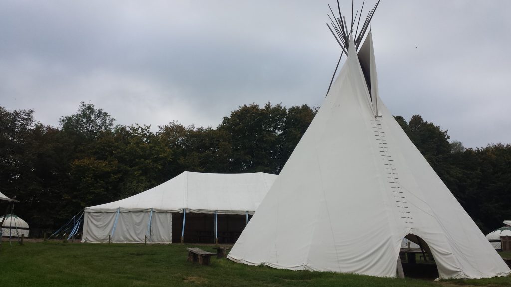 The huge tipi and Marquee